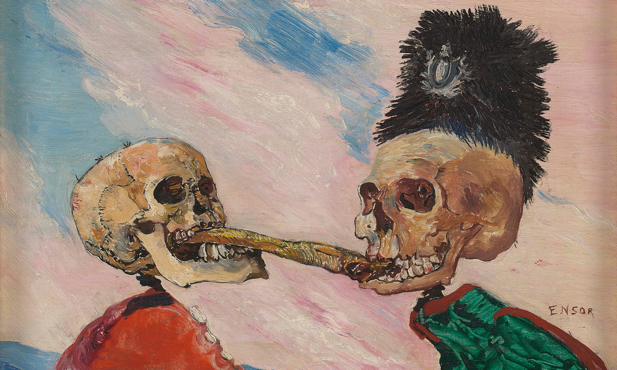 James Ensor, Skeletons Fighting over a Pickled Herring